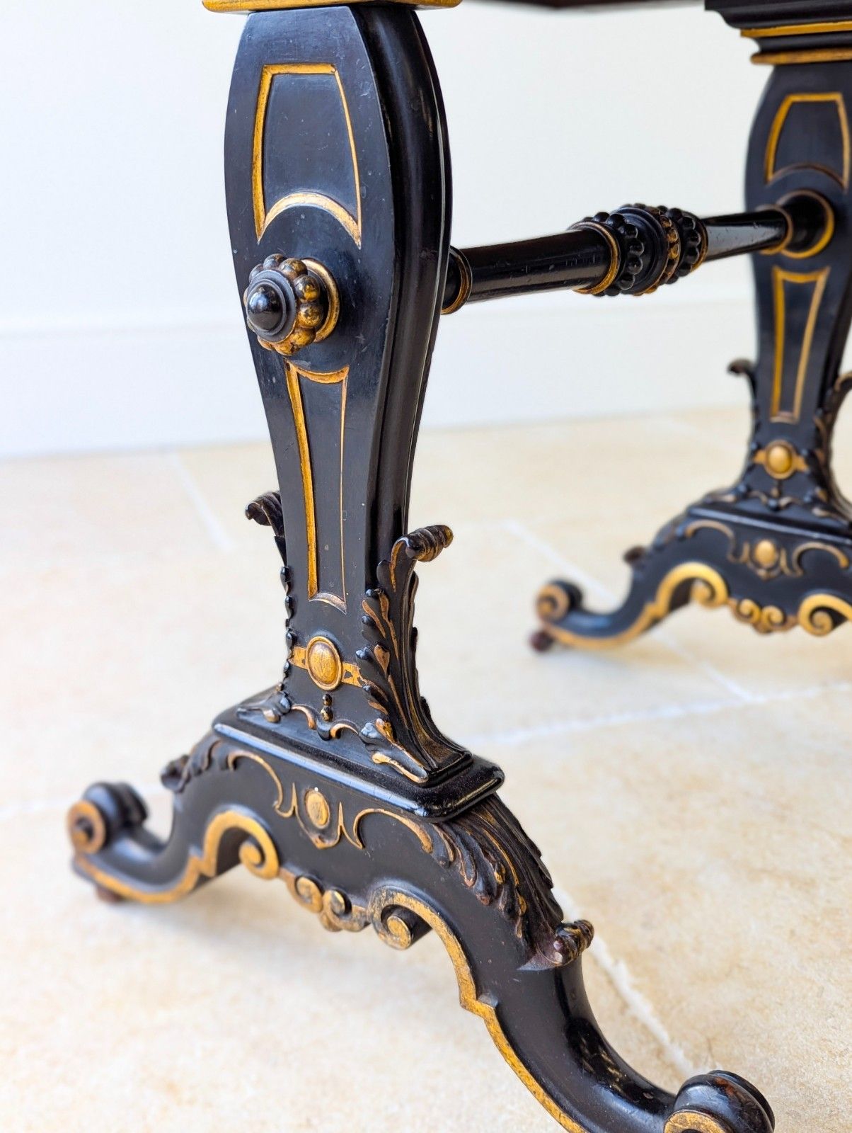 photo for sale Antique Victorian Ebonised Bonheur Du Jour C.1870