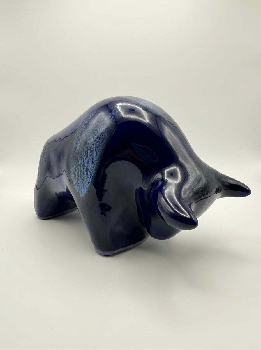 Otto Keramik Classic Ceramic Bull West German Pottery Fat Lava photo vinterior