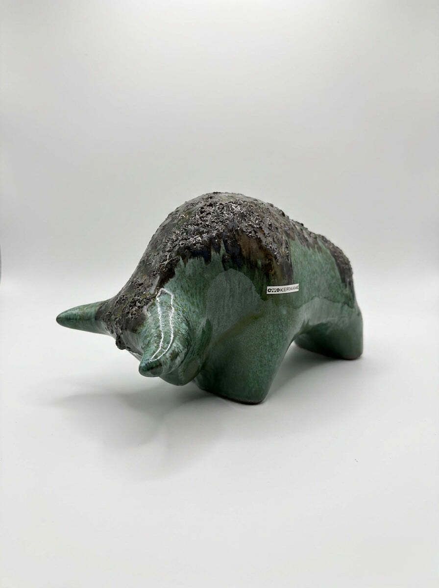 Otto Keramik Classic Ceramic Bull West German Pottery Fat Lava photo furniture