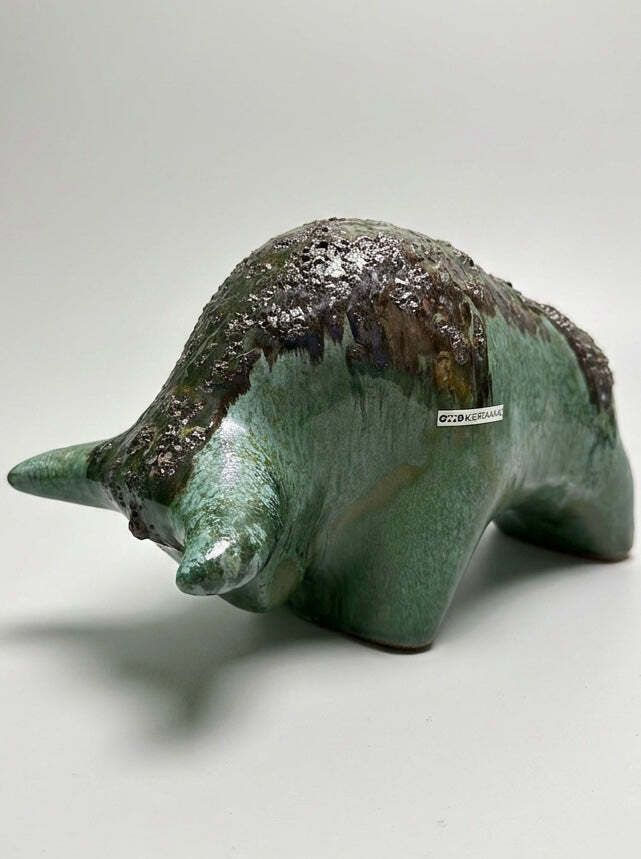 Otto Keramik Classic Ceramic Bull West German Pottery Fat Lava photo for sale