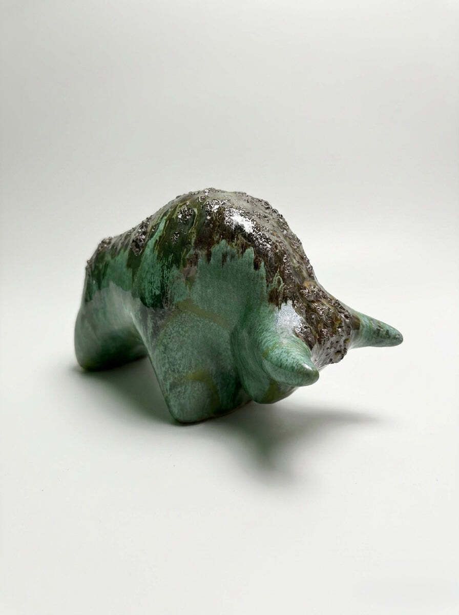 Otto Keramik Classic Ceramic Bull West German Pottery Fat Lava photo vinterior