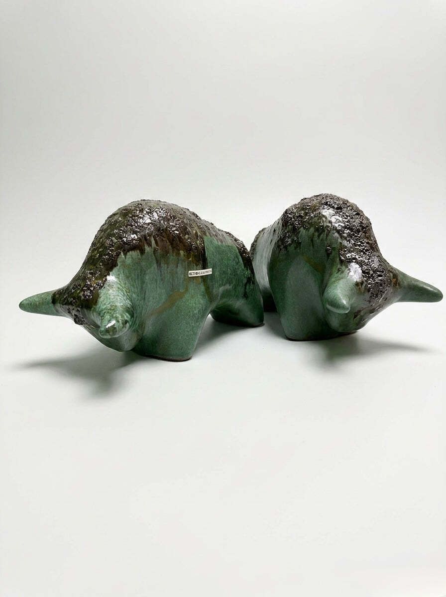 photo for sale Otto Keramik Classic Ceramic Bull West German Pottery Fat Lava