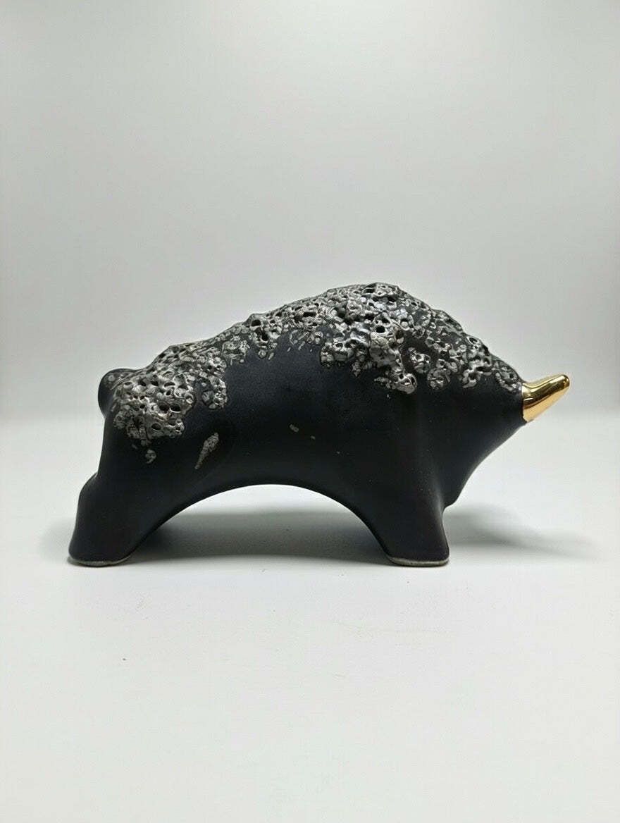 Otto Keramik Gold Edition Ceramic Bull West German Pottery Fat Lava photo buy