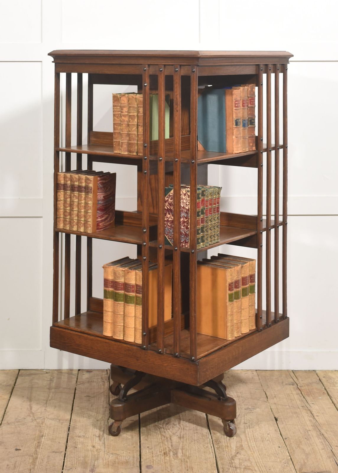 Late 19th Century Oak Revolving Bookcase By Trubner & Co photo furniture