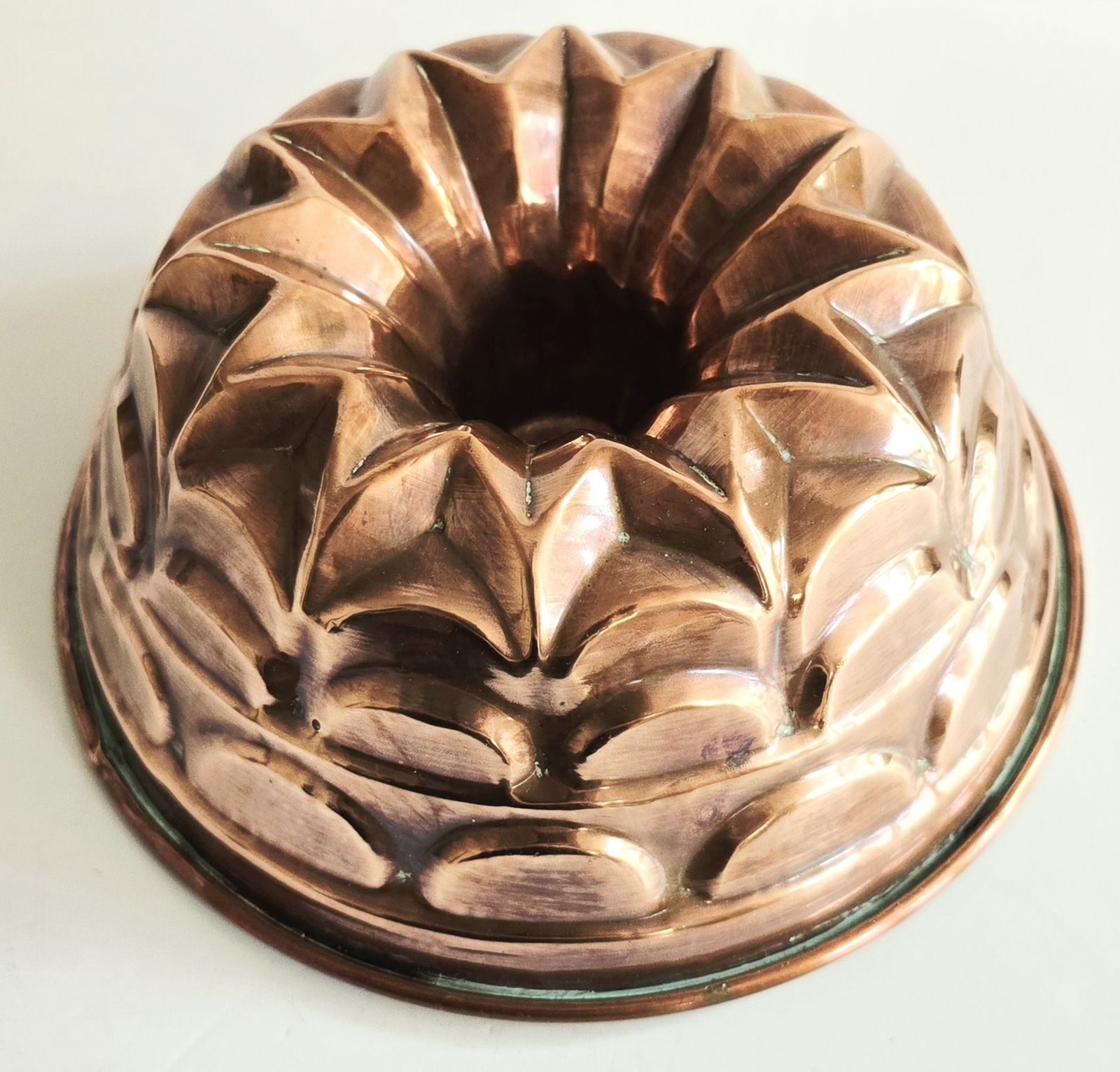 photo for sale A Set Of Four Large Antique French Copper Cake Moulds, 19th Century.