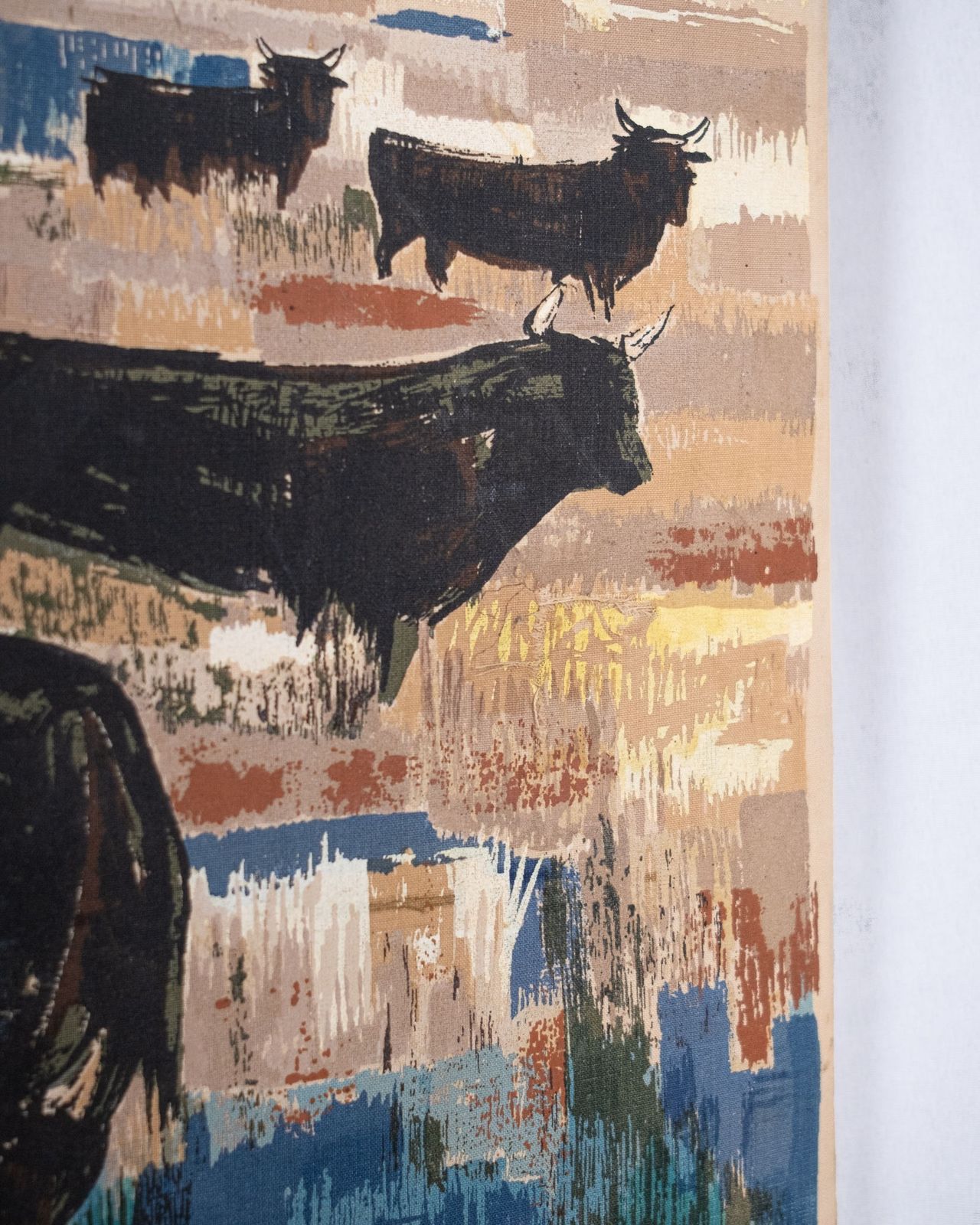 photo for sale Printed Fabric "Bulls In The Camargue " / Robert Debiève