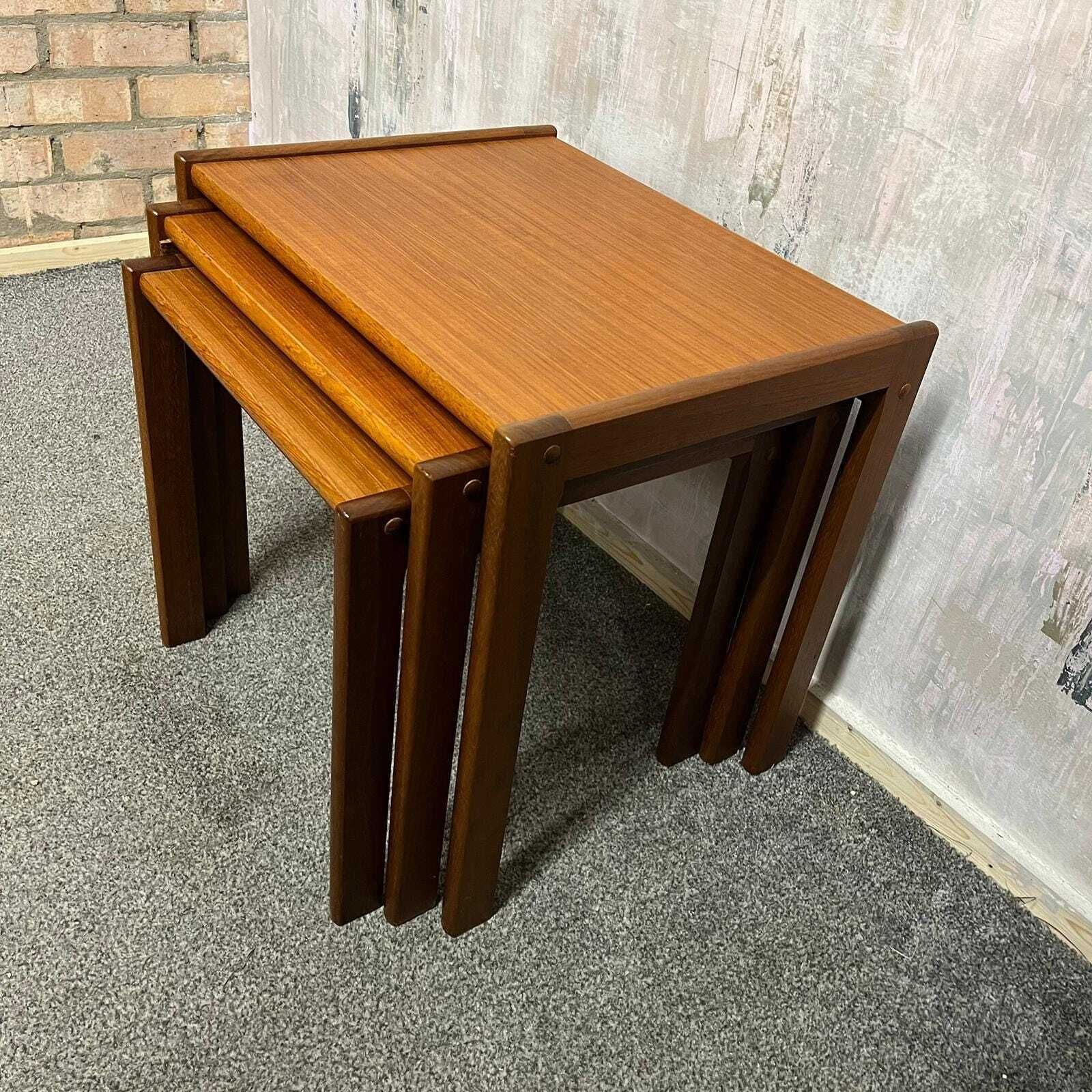 Danish Nest Of Tables Brdr Furbo Spottrup Mid Century Teak Side Tables Vintage photo for sale