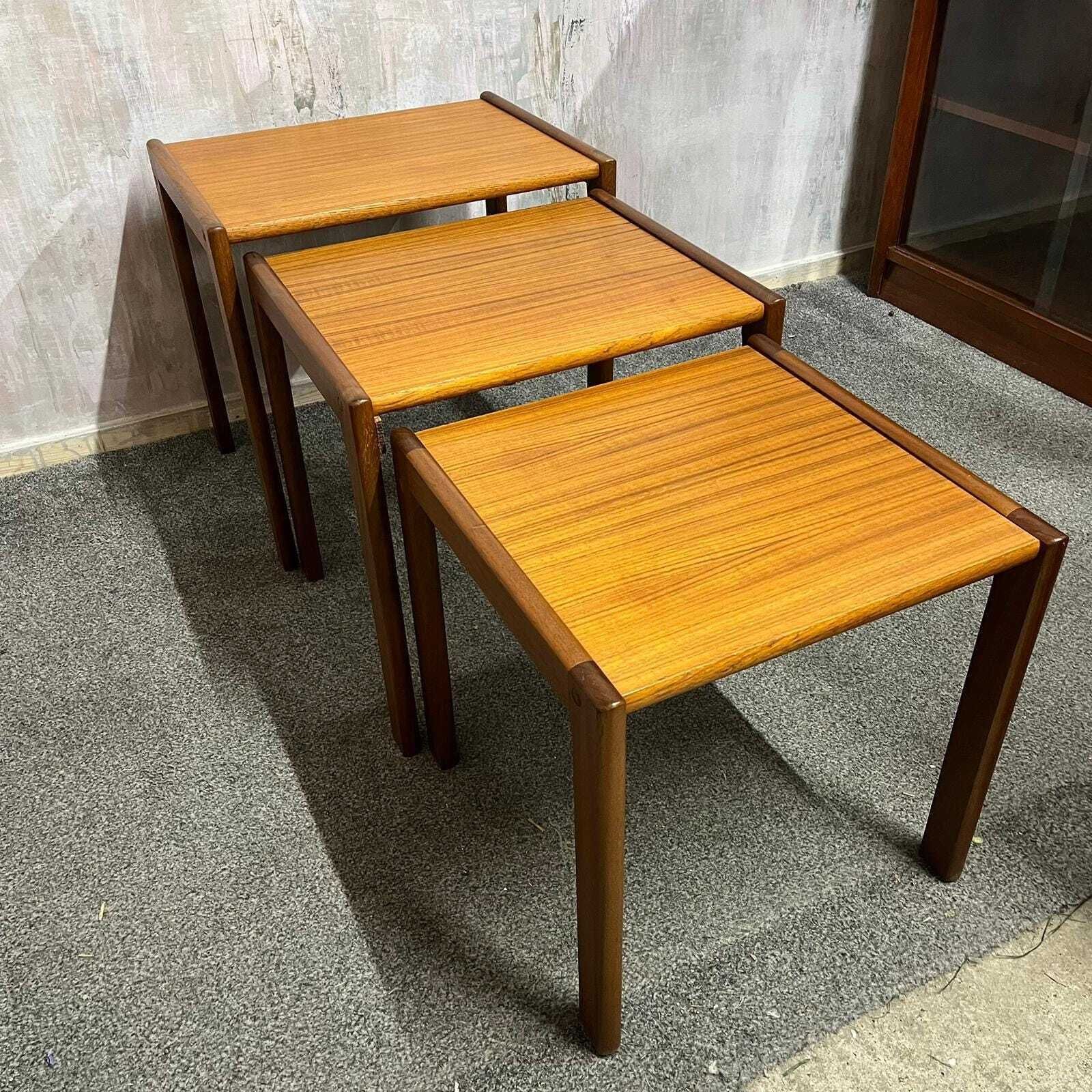 Furniture Danish Nest Of Tables Brdr Furbo Spottrup Mid Century Teak Side Tables Vintage photo