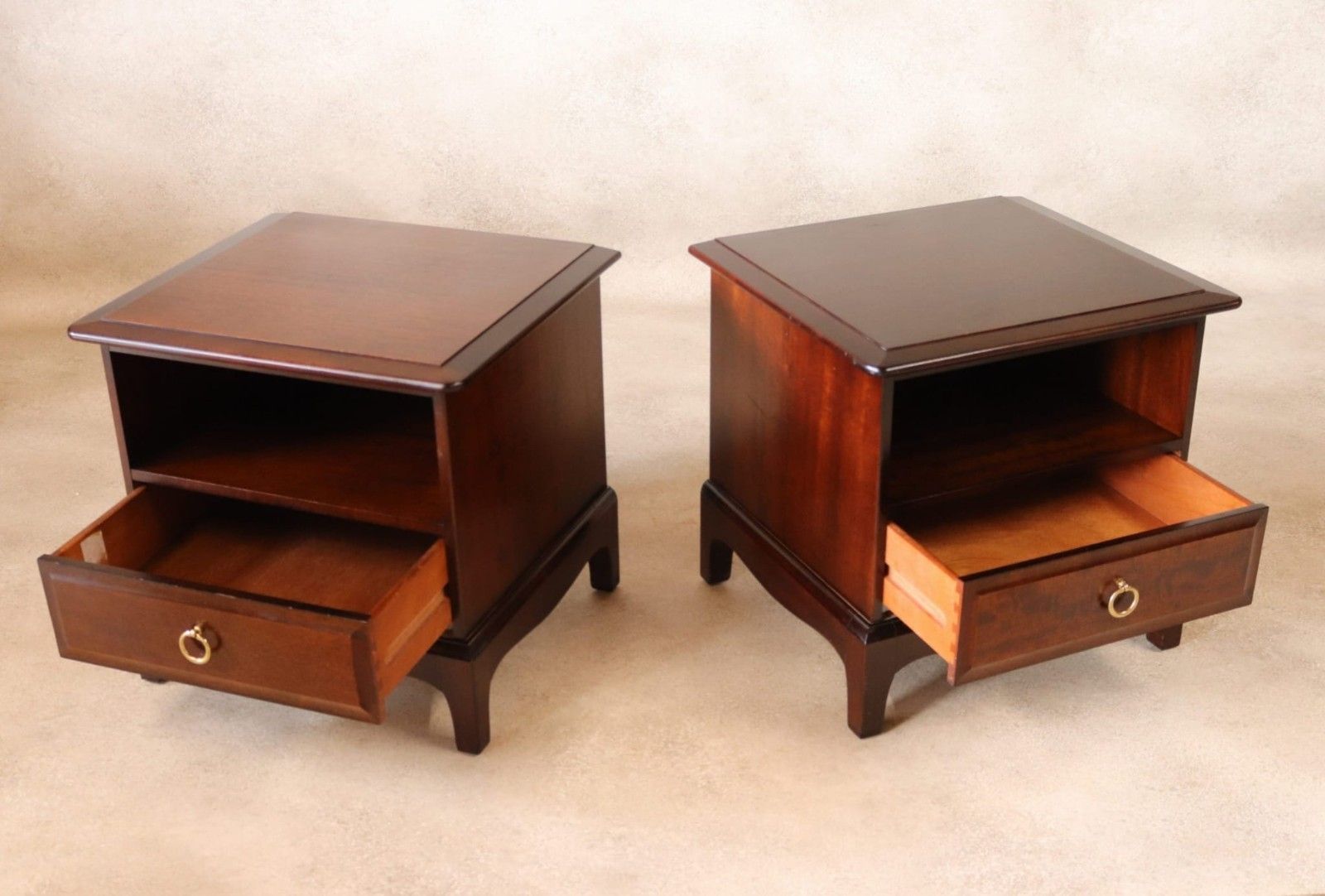 Vintage Pair Of Stag Minstrel Bedside Cabinets / Tables photo buy