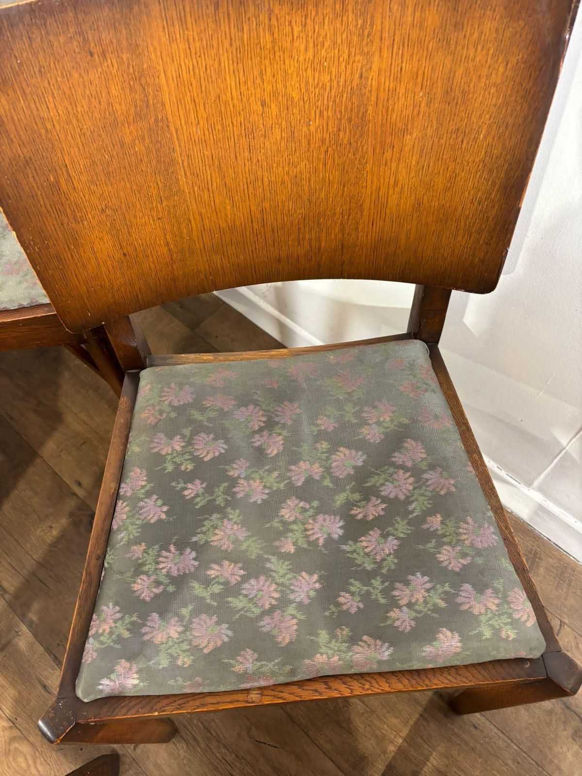 Vintage Oak Set Of Six Dining Chairs photo for sale