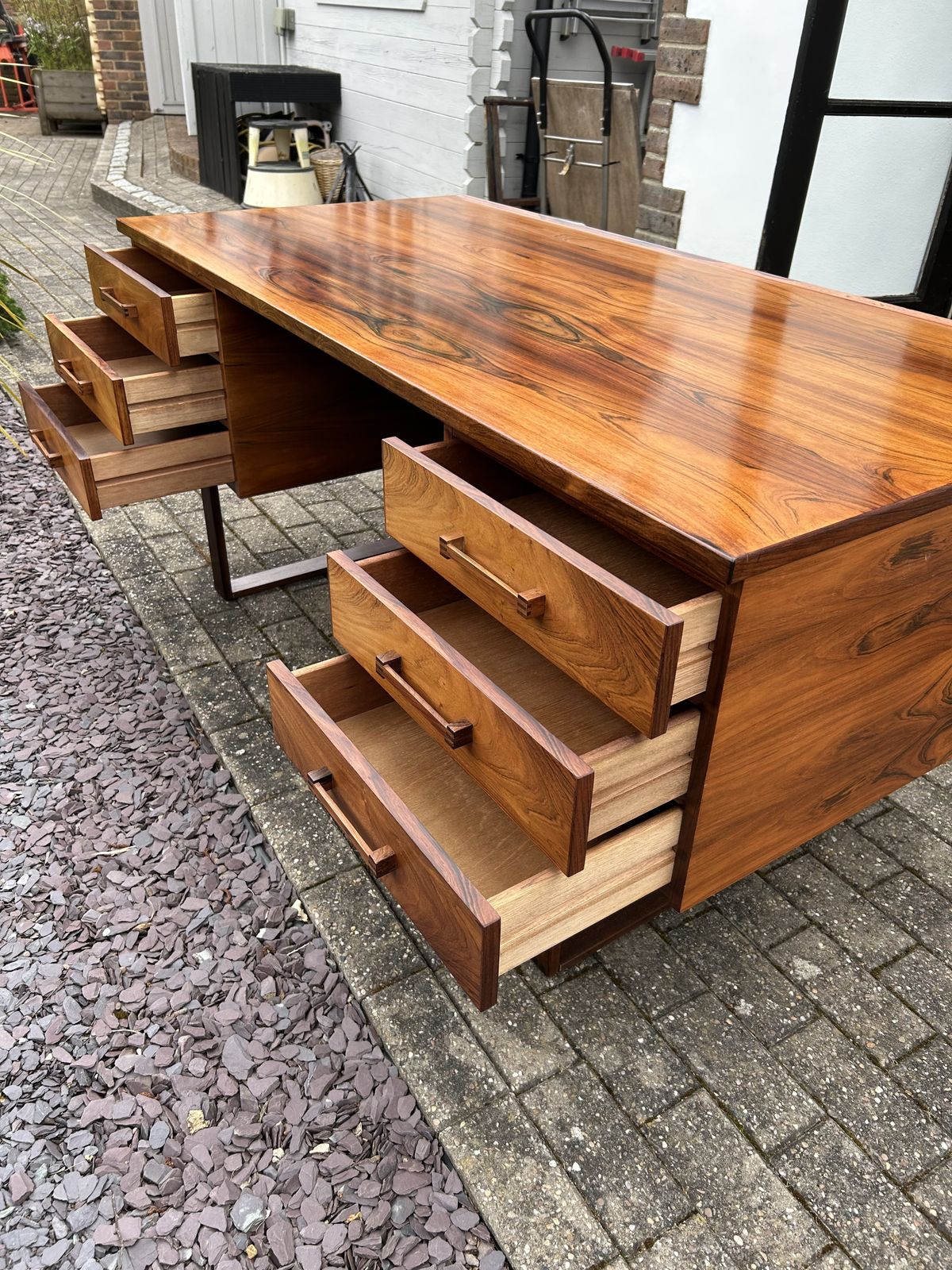 photo buy Very Fine Rosewood Midcentury Danish Desk By Henning Jensen And Torben Valeur