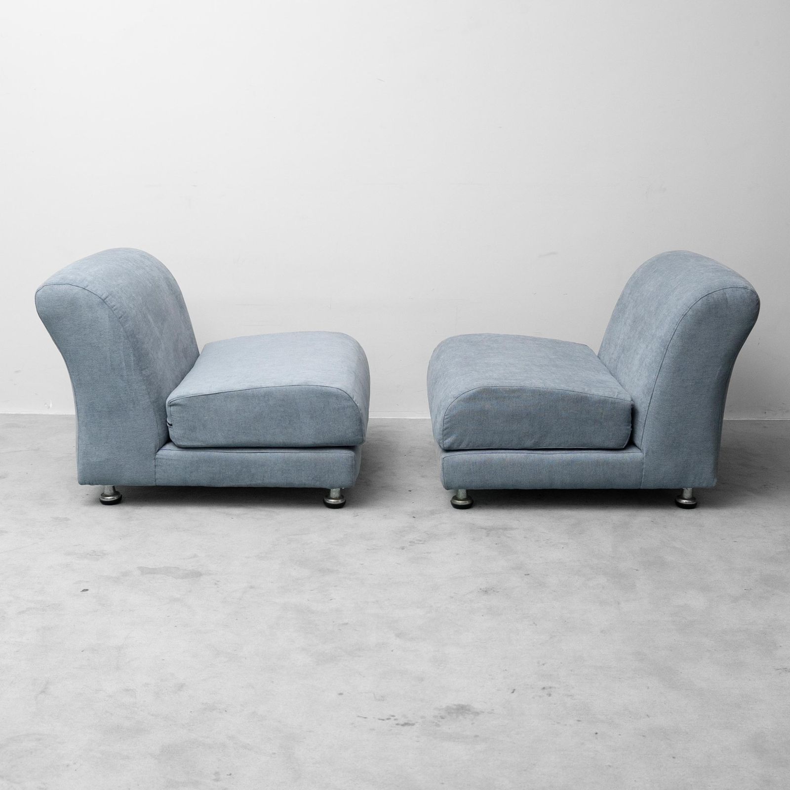 Vintage 2 Seater Modular Sofa In Light Blue Fabric, 1970s Modern Antiques photo 650.0