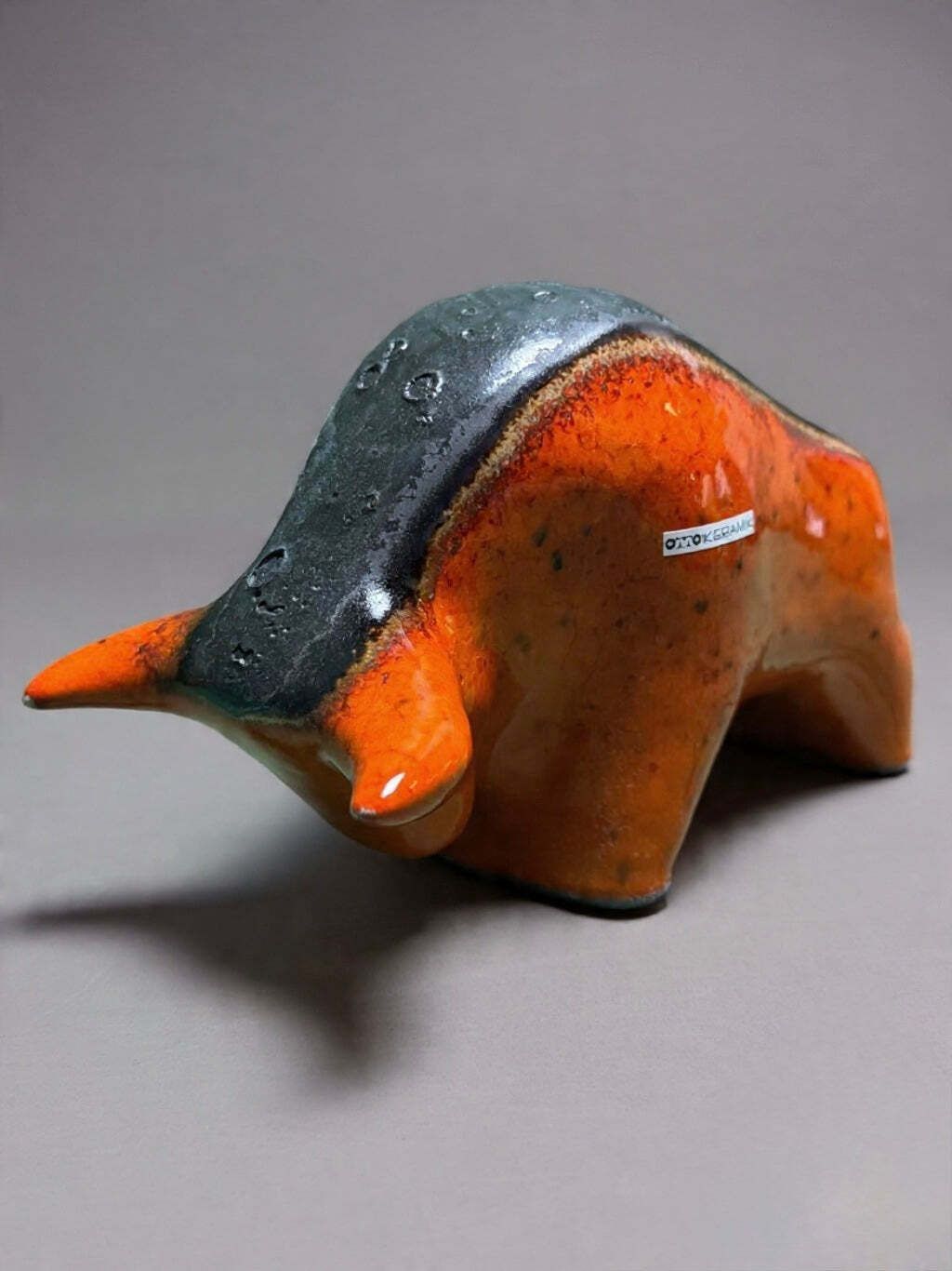 Otto Keramik Classic Ceramic Bull West German Pottery Fat Lava photo for sale