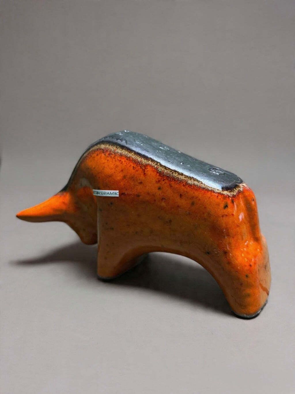 Otto Keramik Classic Ceramic Bull West German Pottery Fat Lava photo vintage
