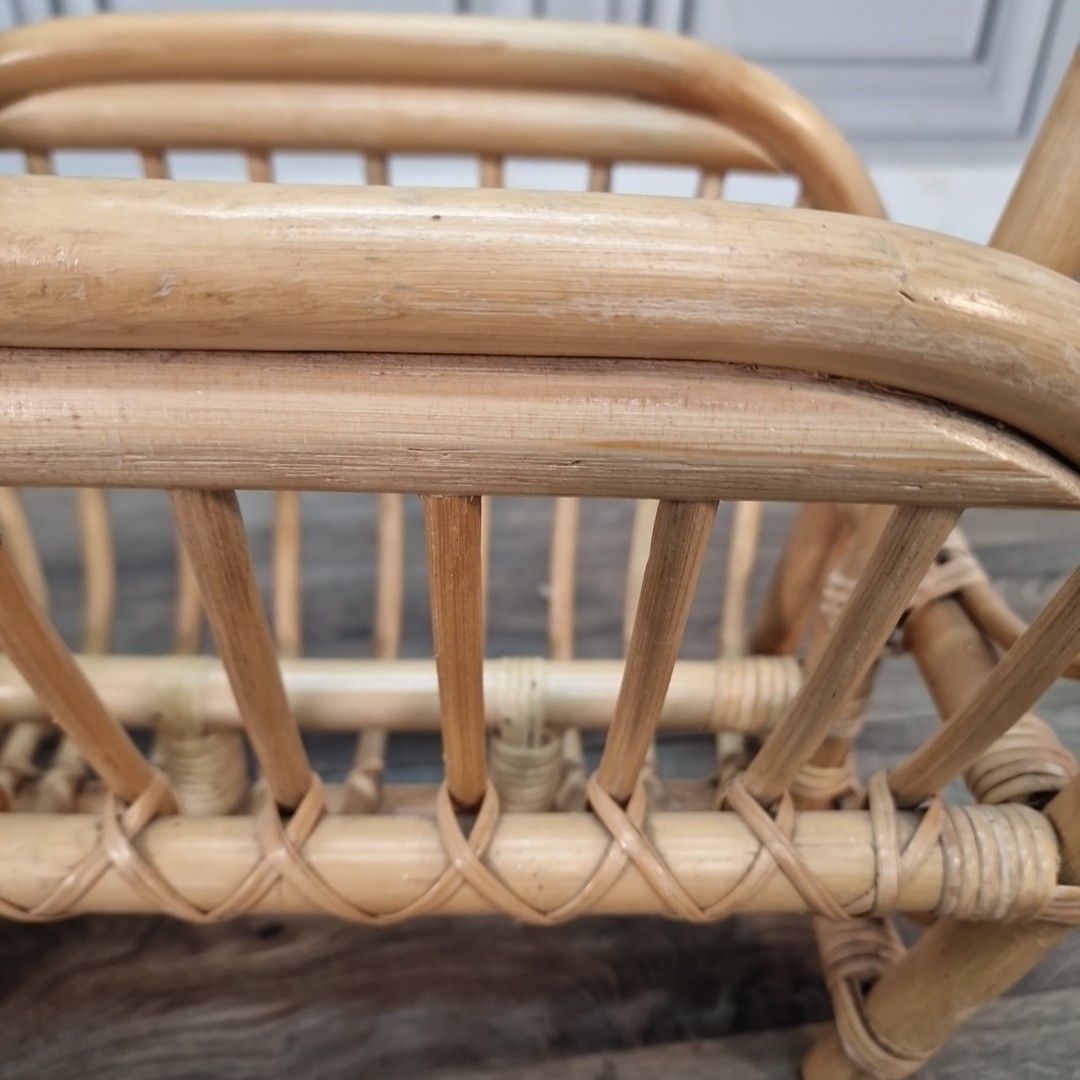 photo furniture Vintage Bamboo Magazine Rack Rattan Newspaper Holder Boho Retro Mid Century Mcm