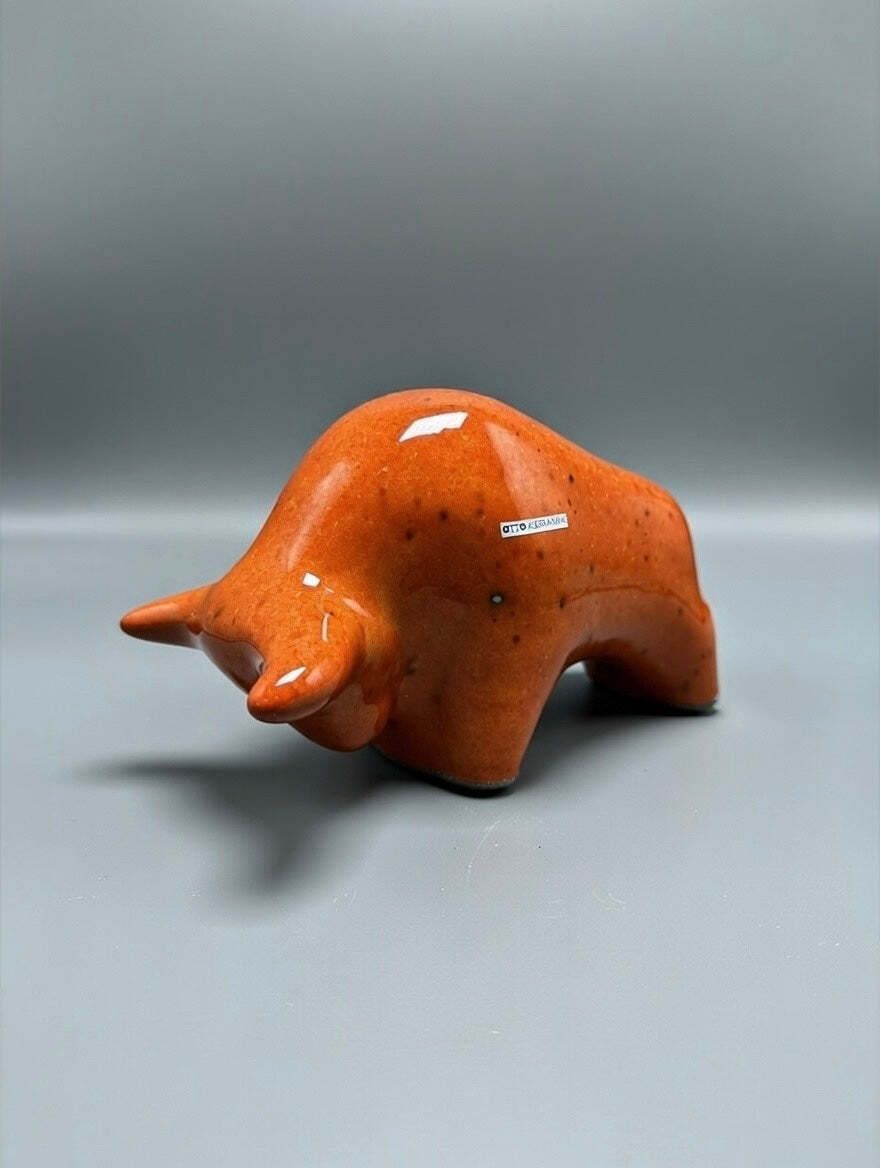 Otto Keramik Classic Ceramic Bull West German Pottery Fat Lava photo furniture