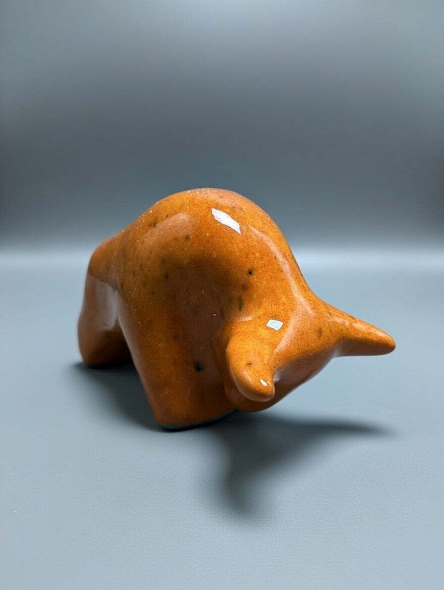 Otto Keramik Classic Ceramic Bull West German Pottery Fat Lava photo vinterior