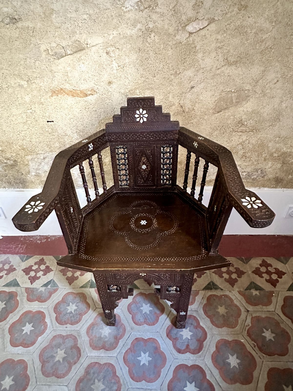 photo furniture Pair Of Syrian Mother Of Pearl Inlaid Armchairs
