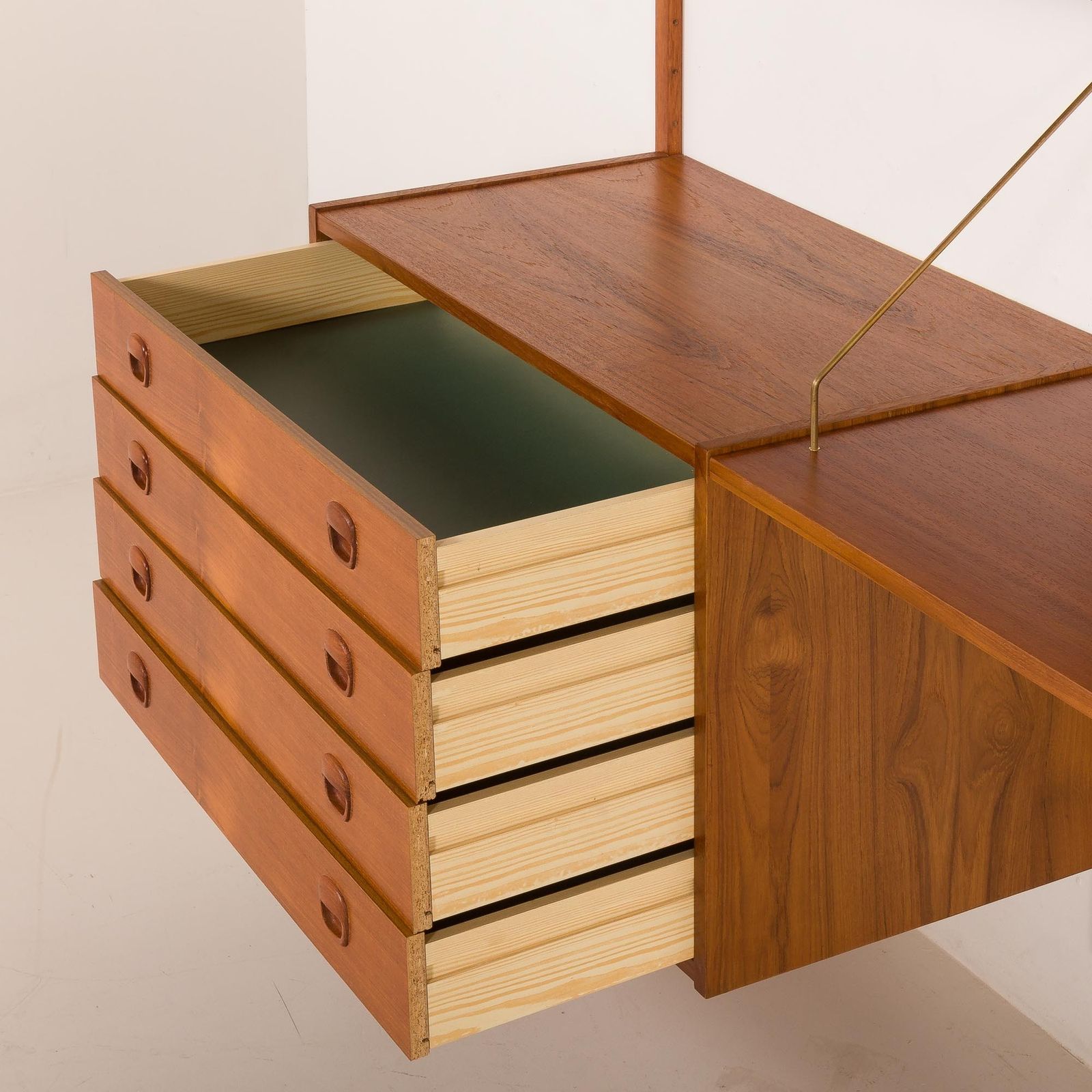 Danish Teak Wall Unit In The Style Of Cadovius, Sorensen With A Lamp, 1970s photo buy