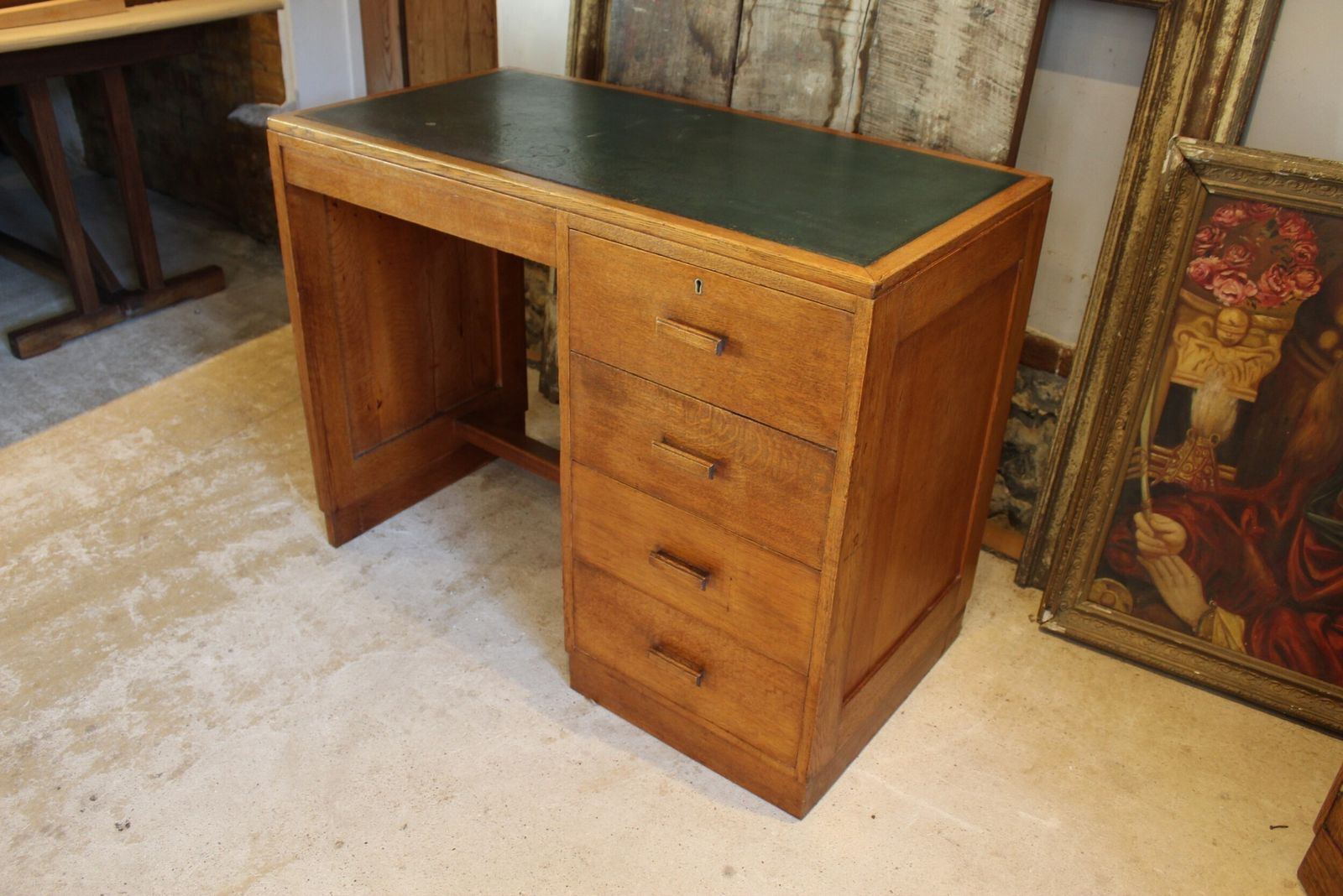 photo for sale Heals Oak Desk Voysey Family Arts And Crafts C1920