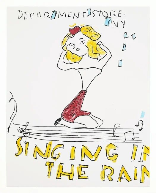 Lithographie et sérigraphie de Rose Wylie.