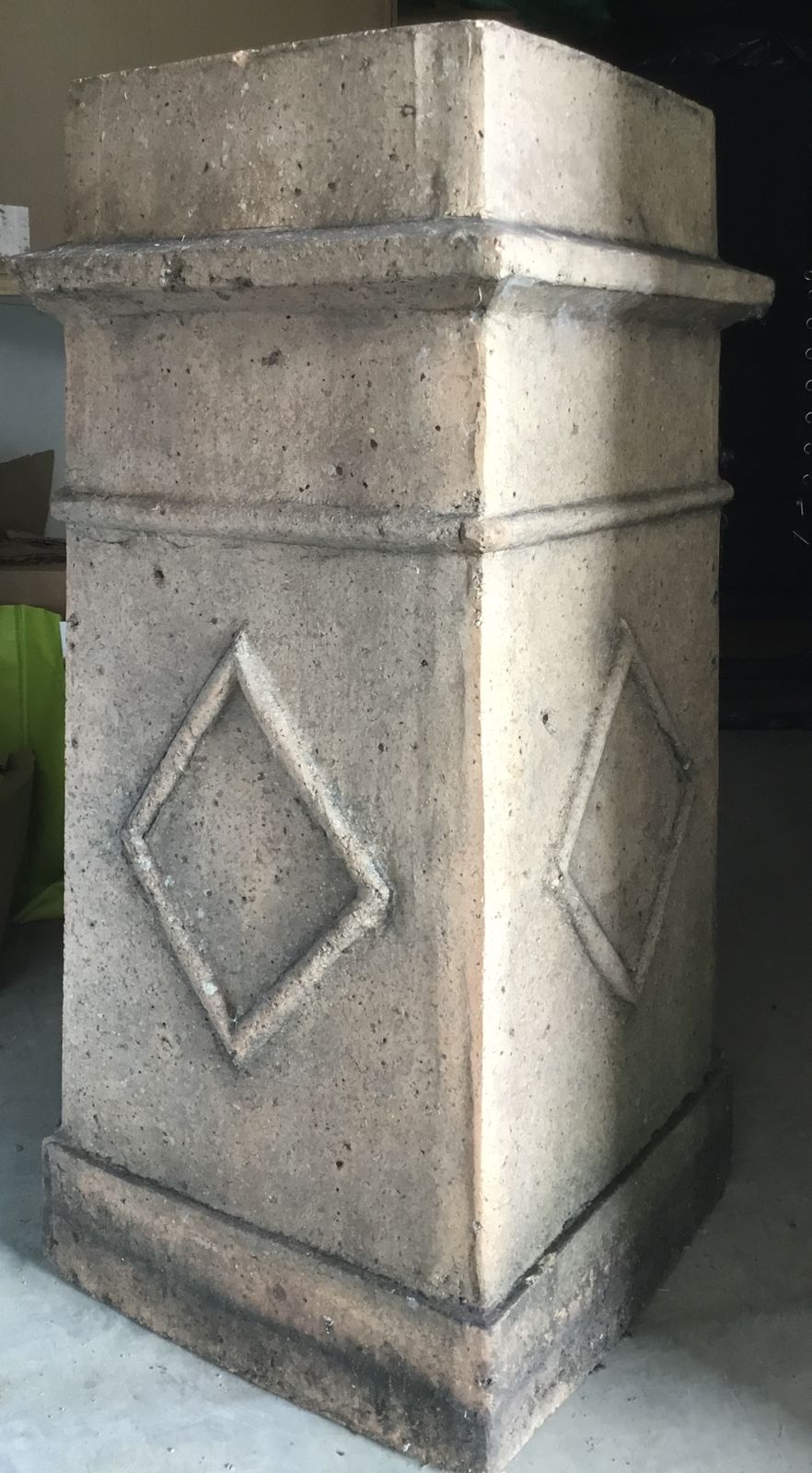 19th Century Buff Terracotta Castle Style Chimney Pot Planter photo furniture