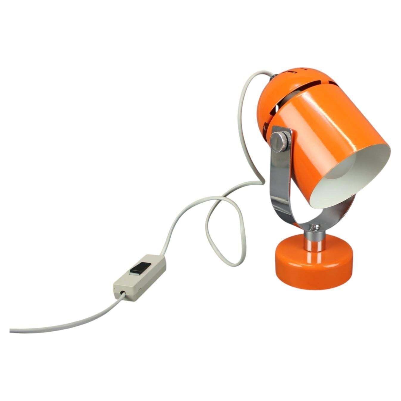 1970s Orange Metal And Chrome Lamp By Stanislav Indra, Czechoslovakia