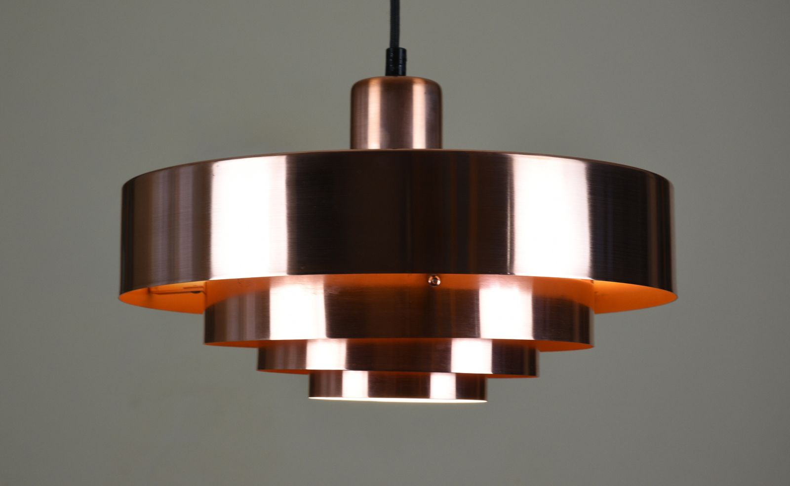 Roulet Pendant Lamp In Copper By Jo Hammerborg For Fog & Mørup, Denmark, 1963
