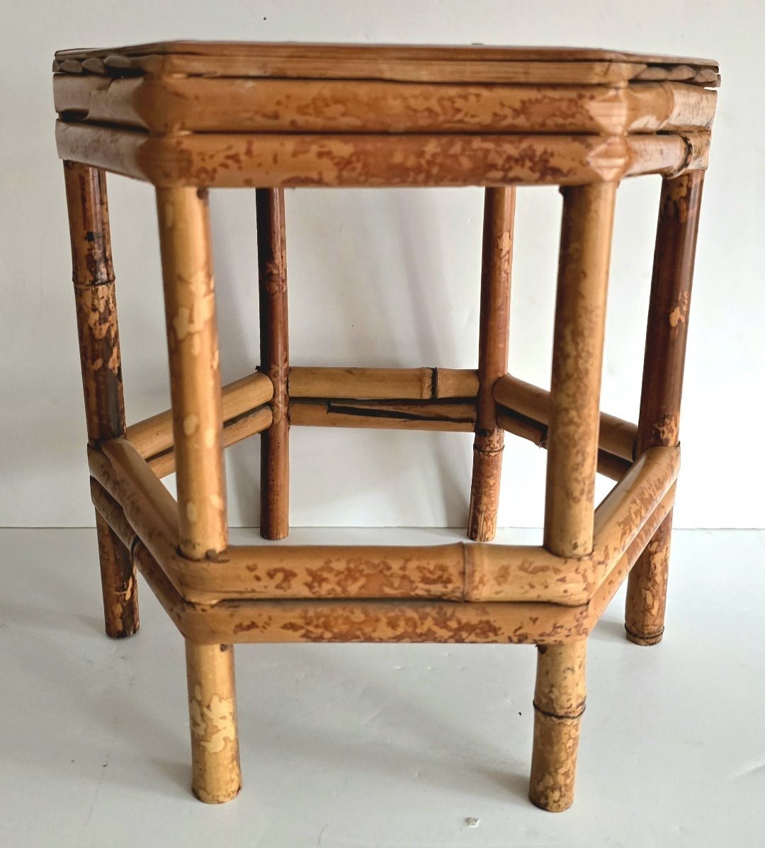 A Set Of Three Antique French Tiger Bamboo Nesting Tables. photo buy