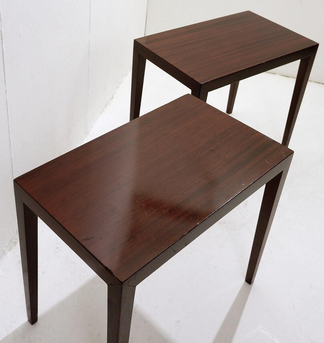 Pair Of Danish Side Tables By Severin Hansen For Haslev Furniture   1960s photo vintage