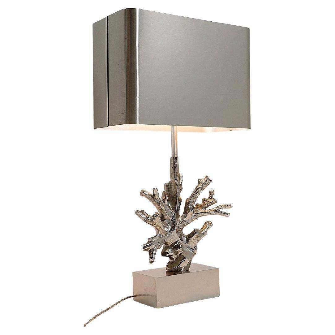 Mid Century Modern Coral Table Lamp By Maison Charles, France, 1970