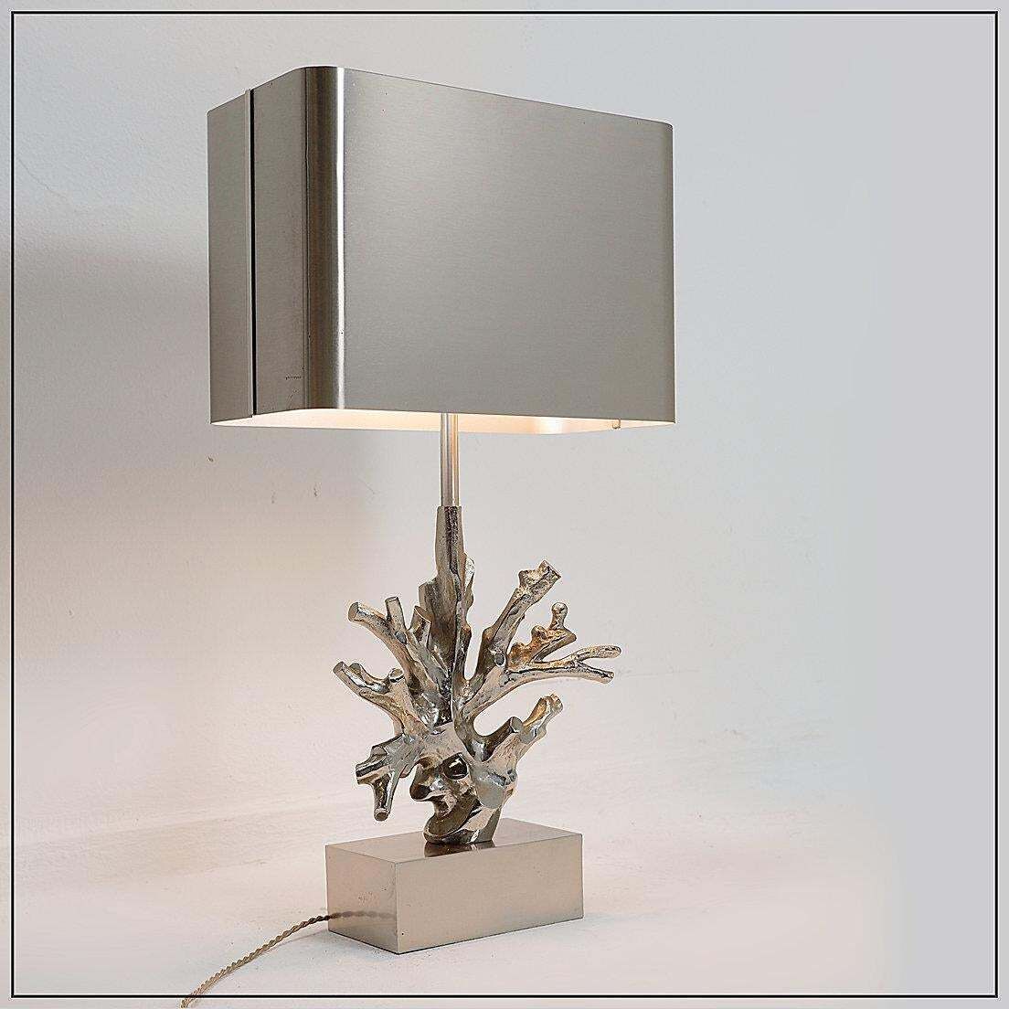 photo vintage Mid Century Modern Coral Table Lamp By Maison Charles, France, 1970