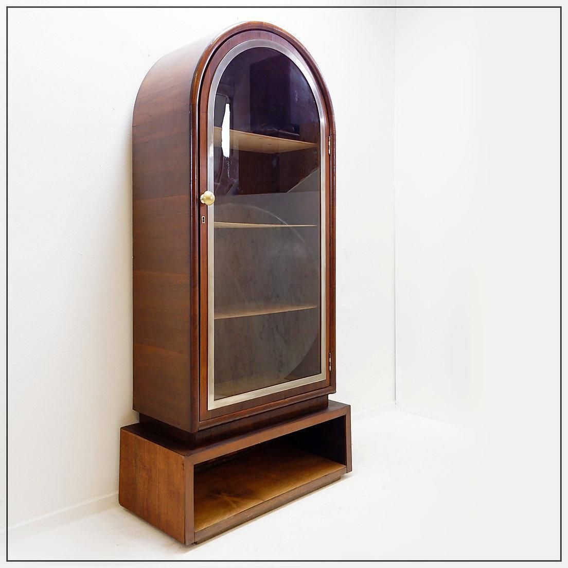 Arched Display In Wood And Glass Door     1950s photo for sale