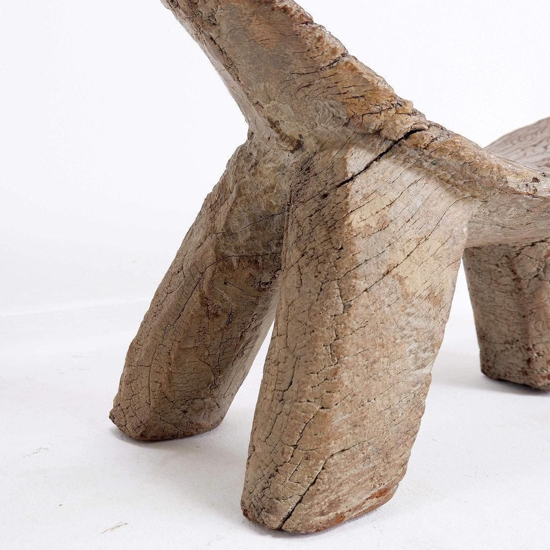 1300.0 "Lobi" African Tripod Wooden Stool From Burkina Faso photo