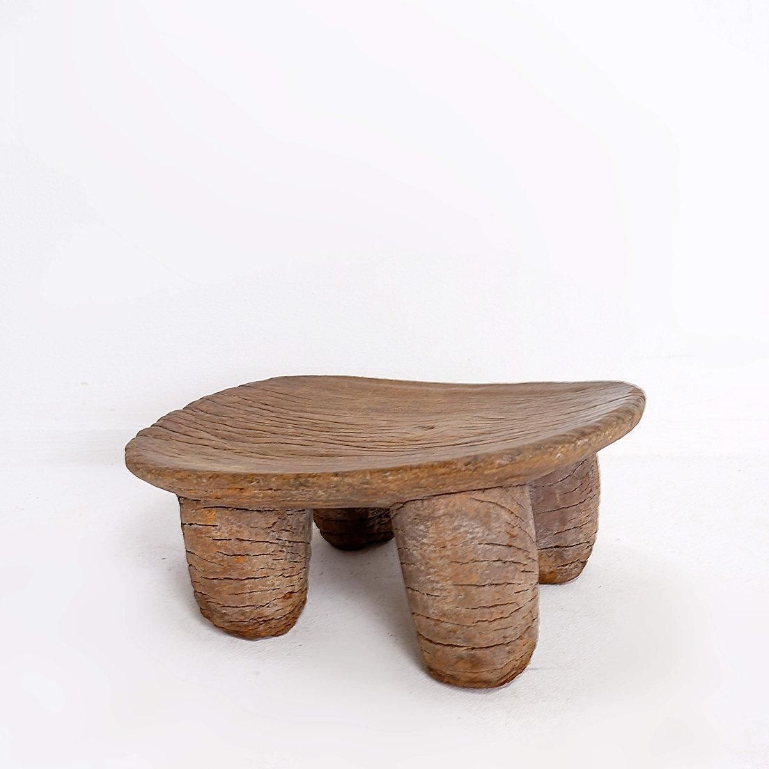 African "Senufo" Stool Hand Carved   Ivory Coast photo vintage