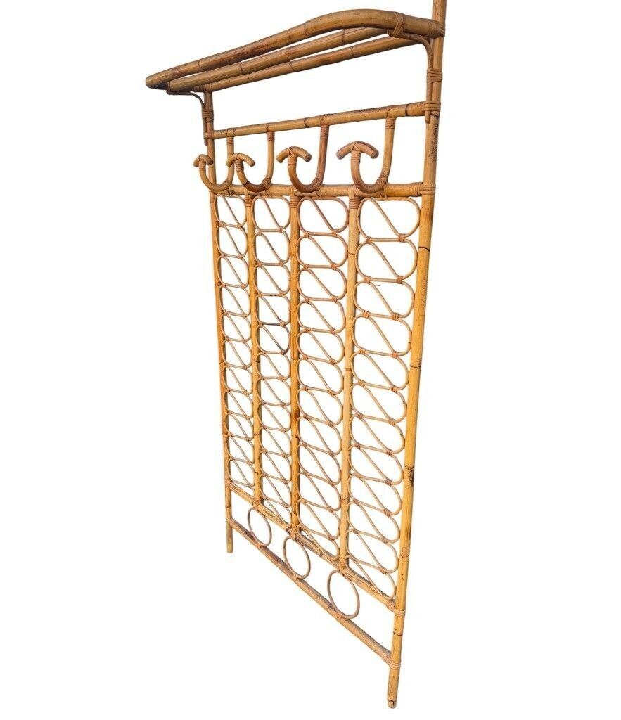 An Italian 1970s Full Length Bamboo Coat And Hat Rack With Top Shelf. photo buy