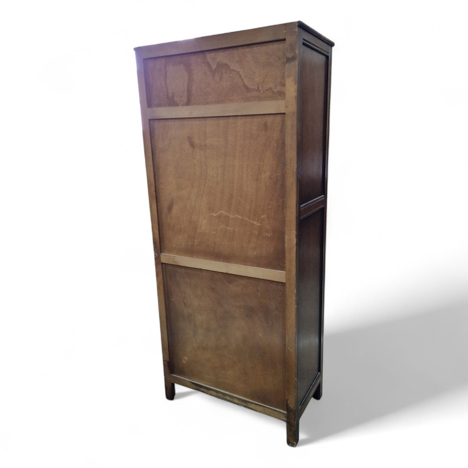 Furniture Carved Oak Fitted Wardrobe – Small Antique Vintage Single Robe Hall Cupboard photo
