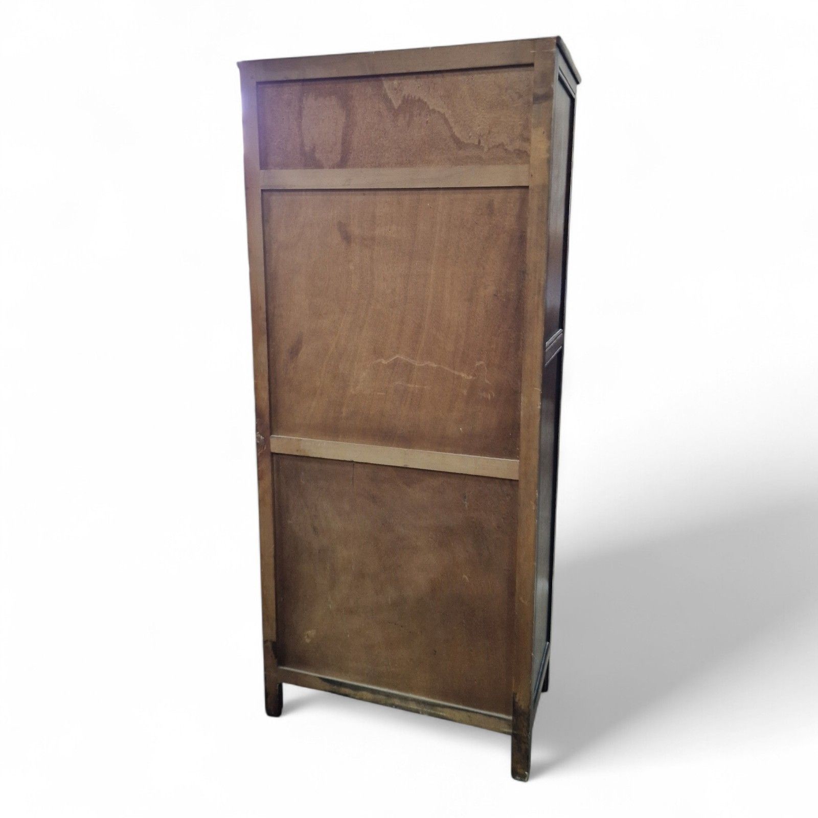 275.0 Carved Oak Fitted Wardrobe – Small Antique Vintage Single Robe Hall Cupboard photo