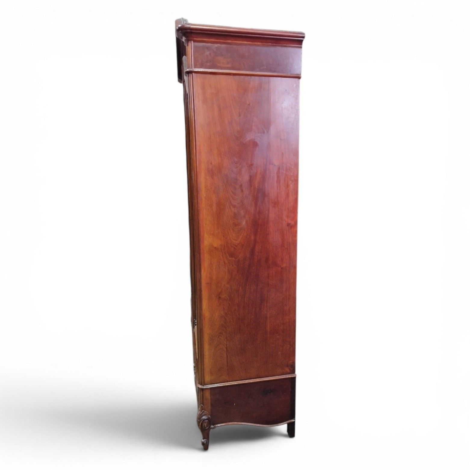 photo vintage Large French Mirrored Armoire Wardrobe Double Door Hanging Closet Tall