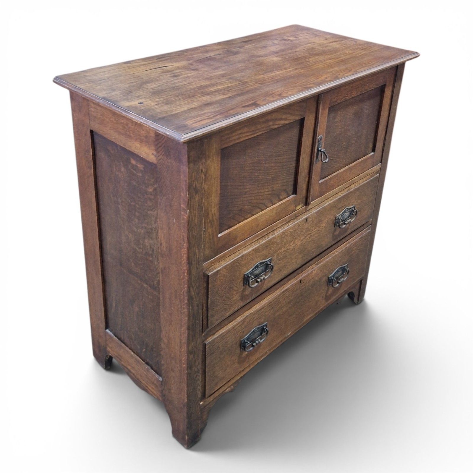 photo for sale Arts & Crafts Oak Millinery Cabinet Linen Cupboard Storage Cabinet Drawers