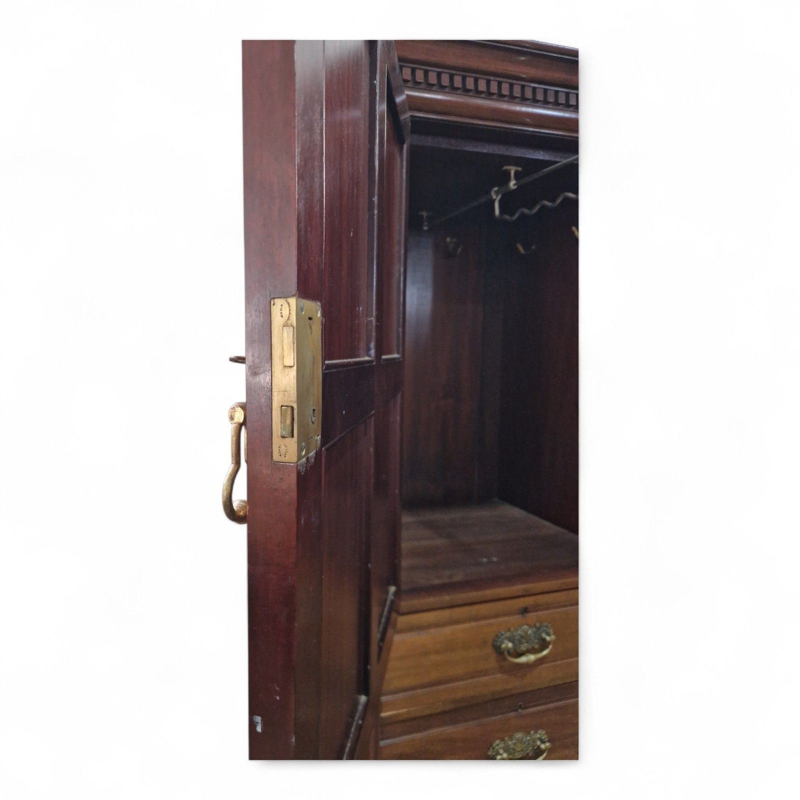 photo furniture Scottish Mahogany Wardrobe Mirror Door Antique Combination Glasgow Ogilvie