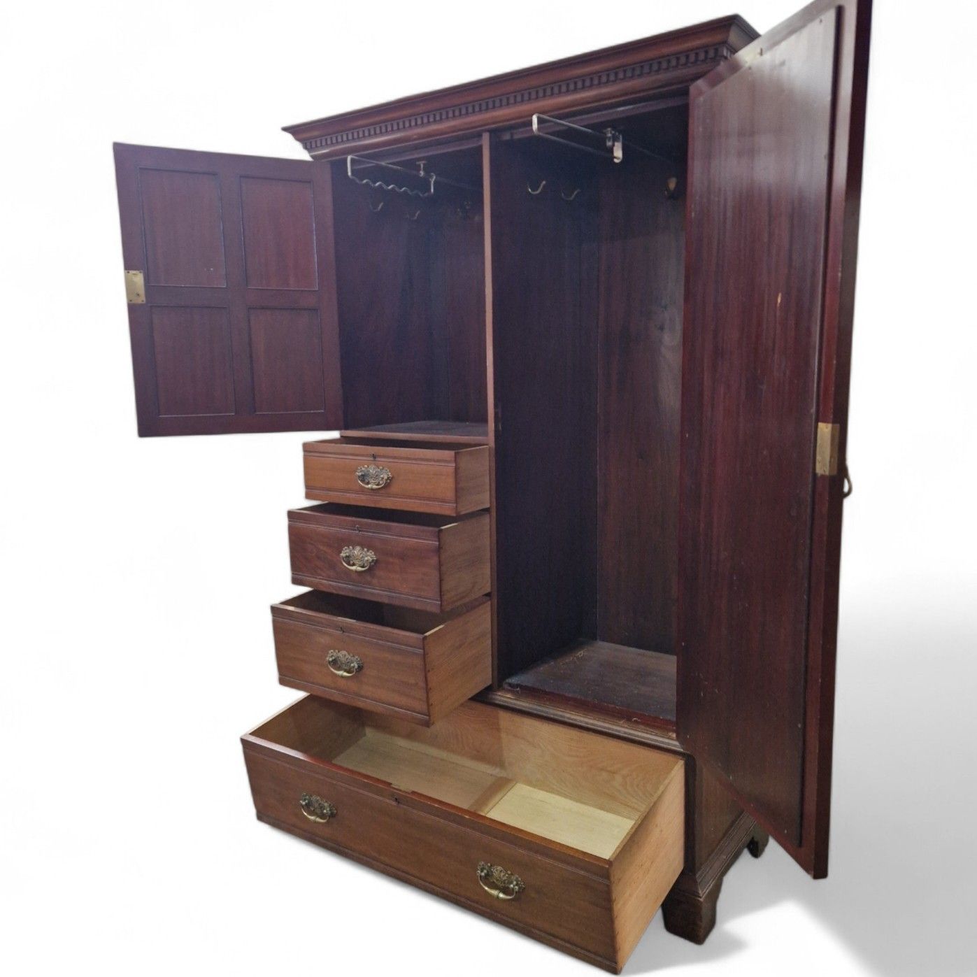 photo for sale Scottish Mahogany Wardrobe Mirror Door Antique Combination Glasgow Ogilvie
