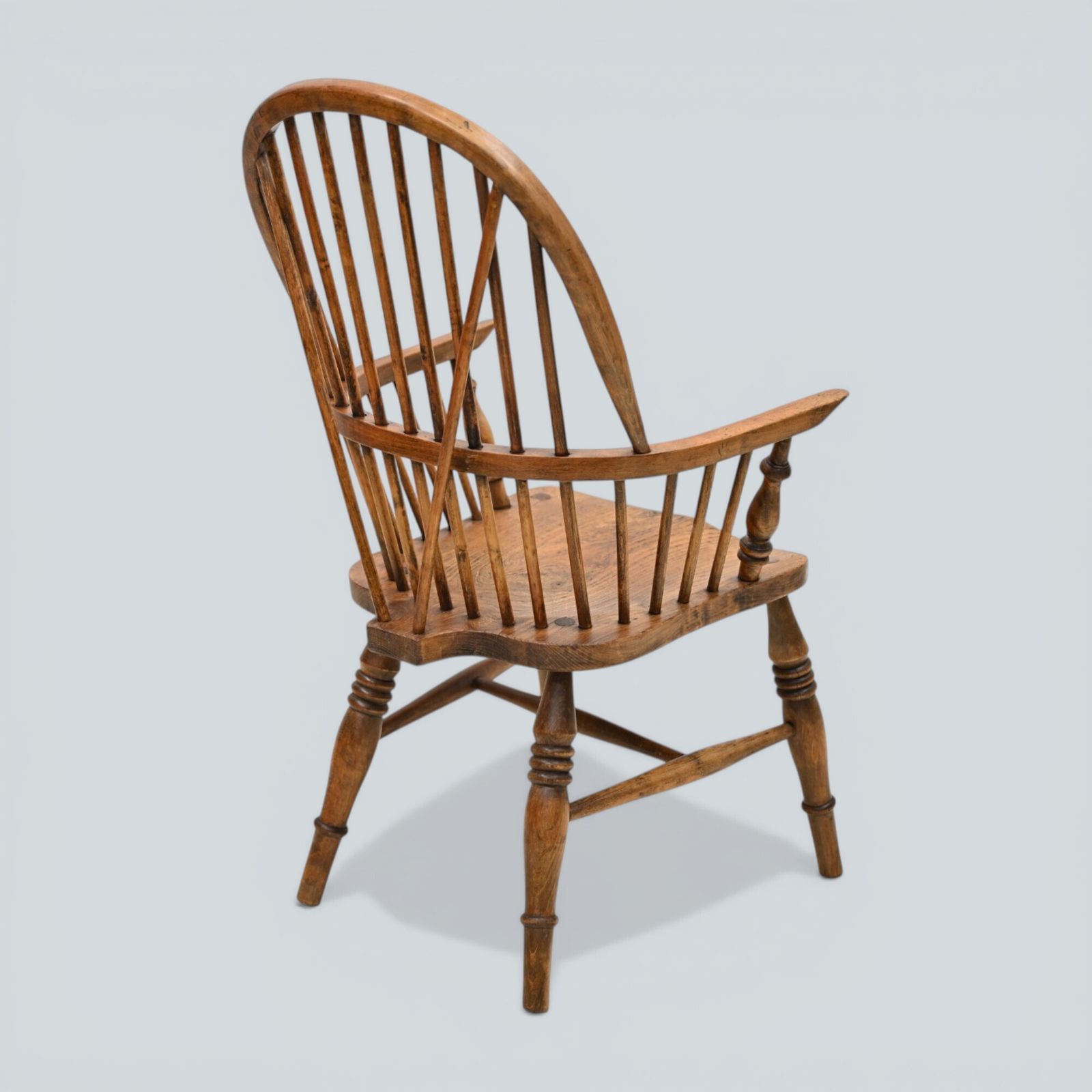 Stick Back Windsor Chair Elm And Beech Antique Bow Back Carver Free* Uk Delivery photo vinterior