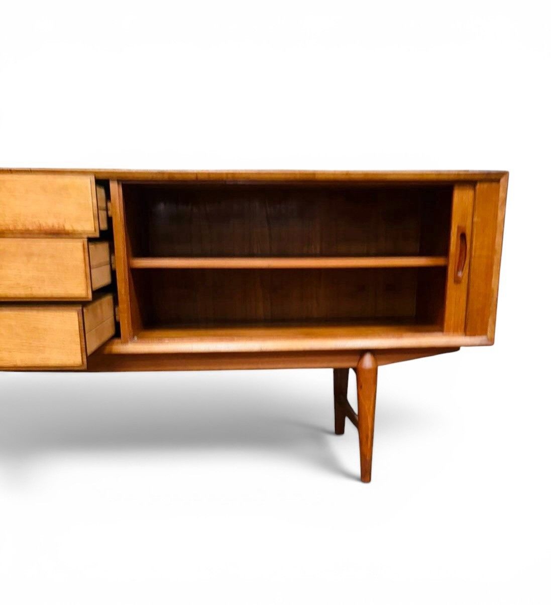 Swedish Omer Lefevre Meubelabriek Teak Sideboard Tambour Door Rare Mid Century photo buy