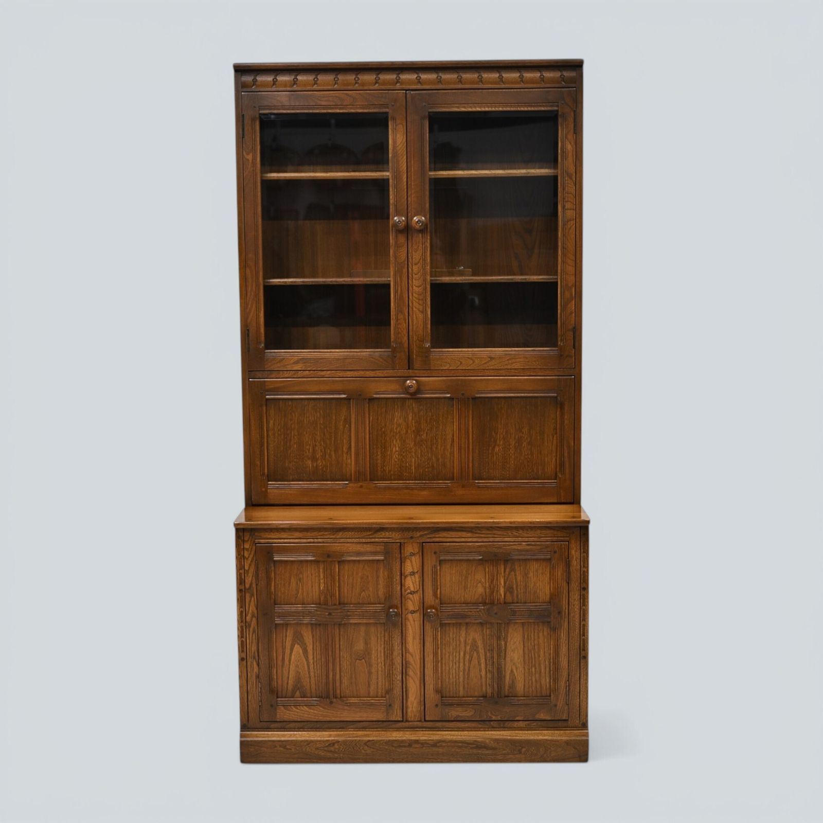 Ercol Mural Wall Unit Display/Drinks Cabinet Golden Dawn Finish Free Uk Delivery photo furniture