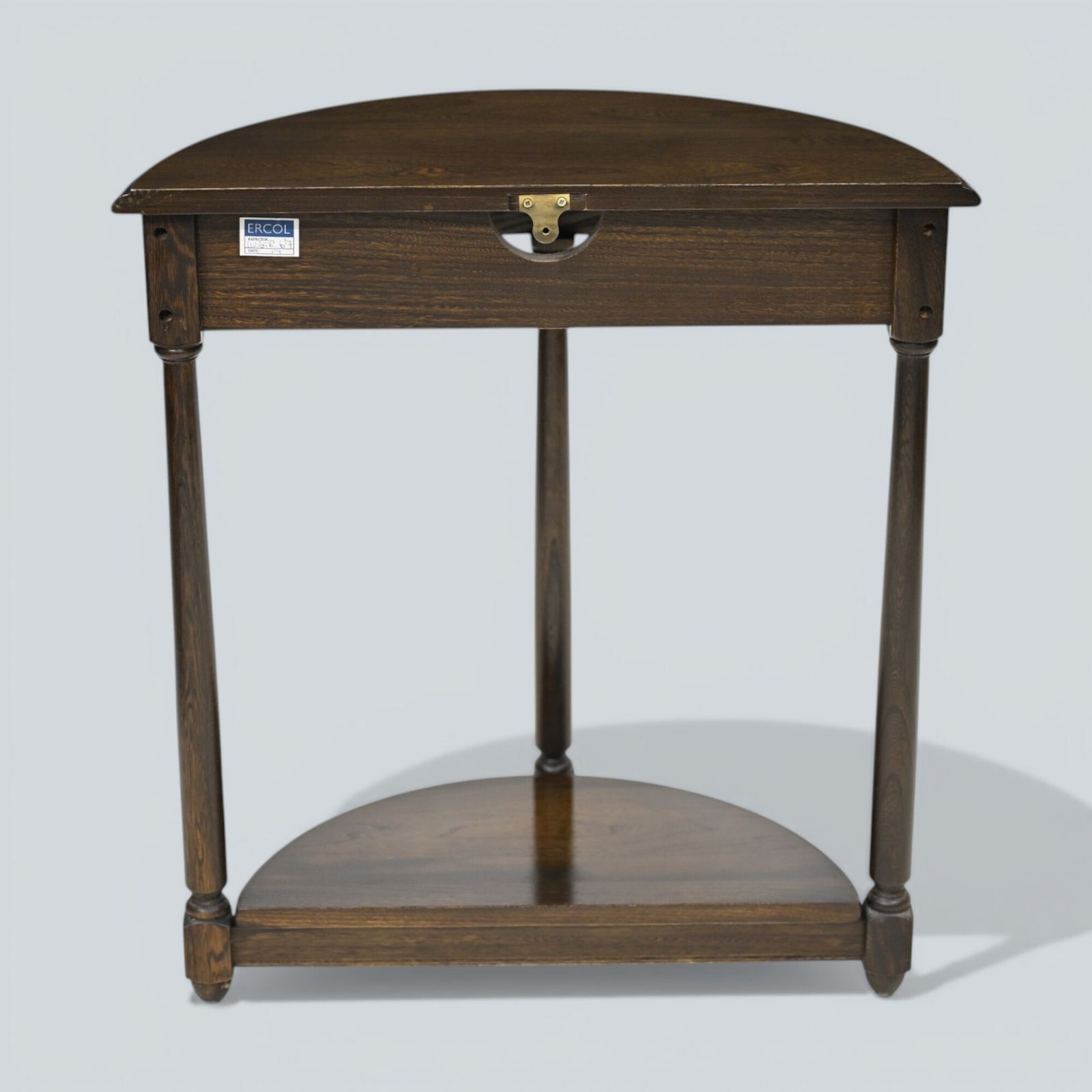 Ercol Half Moon Hall Table Demilune 2 Tier Traditional Dark Free Uk Delivery* photo vinterior