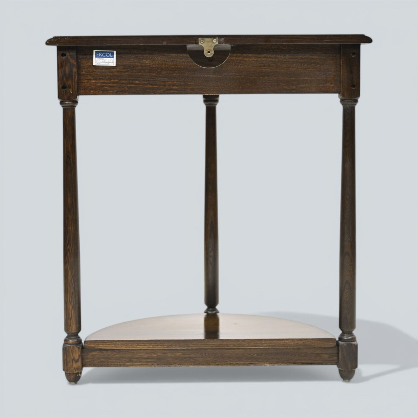 photo vinterior Ercol Half Moon Hall Table Demilune 2 Tier Traditional Dark Free Uk Delivery*