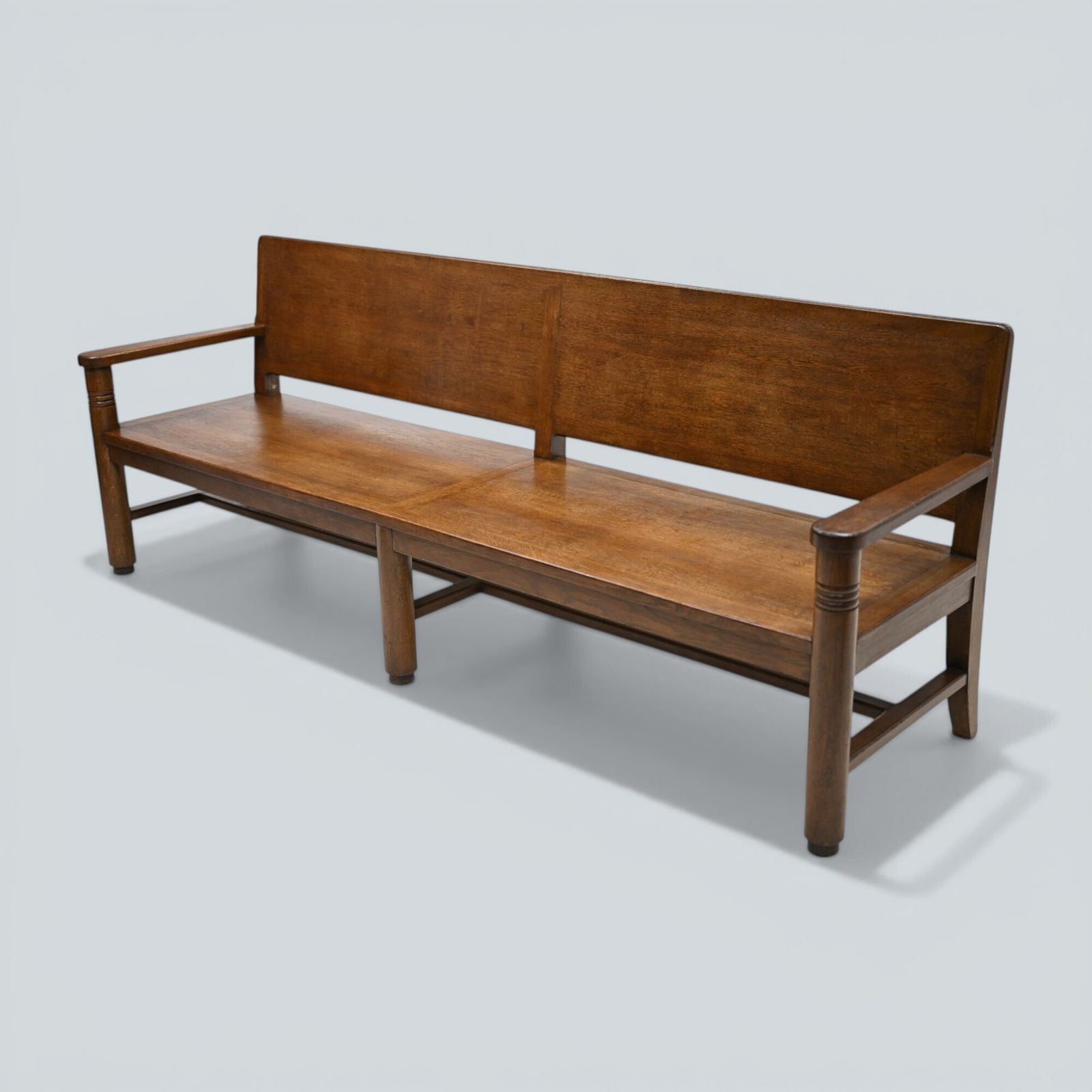 Large French Deco Bench & 3 Chairs P Bouillot Label Oak 1930s Free* Delivery photo for sale