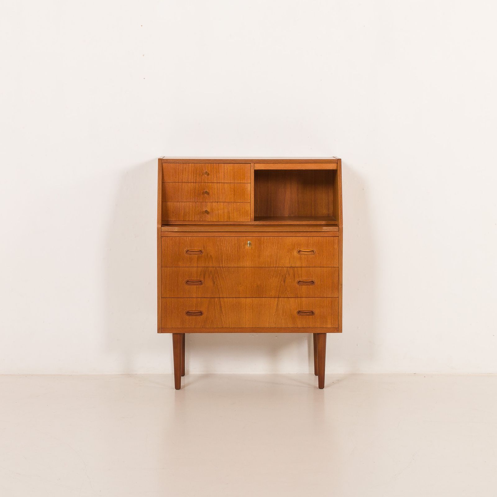 Danish Teak Secretaire With Hidden Vanity, 1960s photo furniture