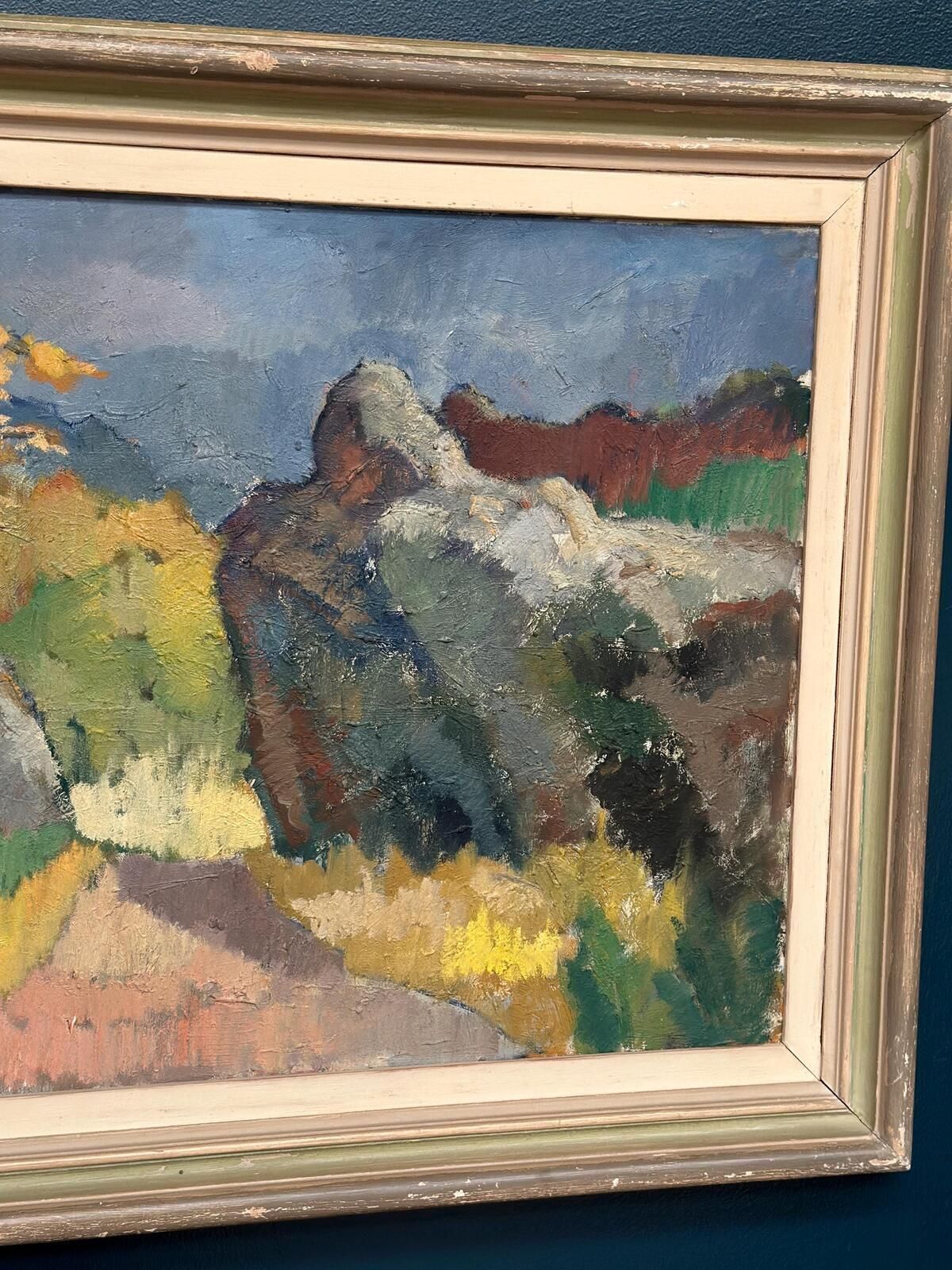 Original Swedish Oil On Canvas – Höstmotiv Från Koön – Helge Cardell – Vintage & Framed 75 × 85 Cm (29.5" × 33.5") photo buy